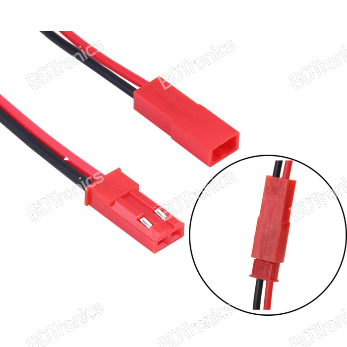 2 Pin JST Male and Female Connector Plug With Cable 2.54mm pitch with 100mm silicon cable 2 Pin JST Male and Female Connector Plug With Cable 2.54mm pitch with 100mm silicon cable