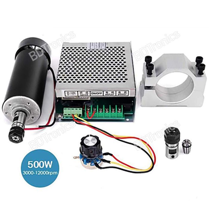 CNC Spindle Motor 500W 100VDC with Speed Governor Controller Kit Mach3 GRBL Compatible main product photo