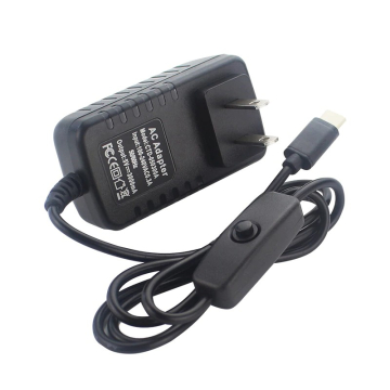Raspberry Pi 4 Power Supply Adapter USB Type-C 5V 3A with ON OFF Switch in BD, Bangladesh by BDTronics