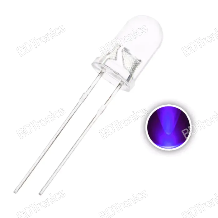 10mm 12v Pre-Wired LED UV Purple Ultra Bright 7,000 mcd