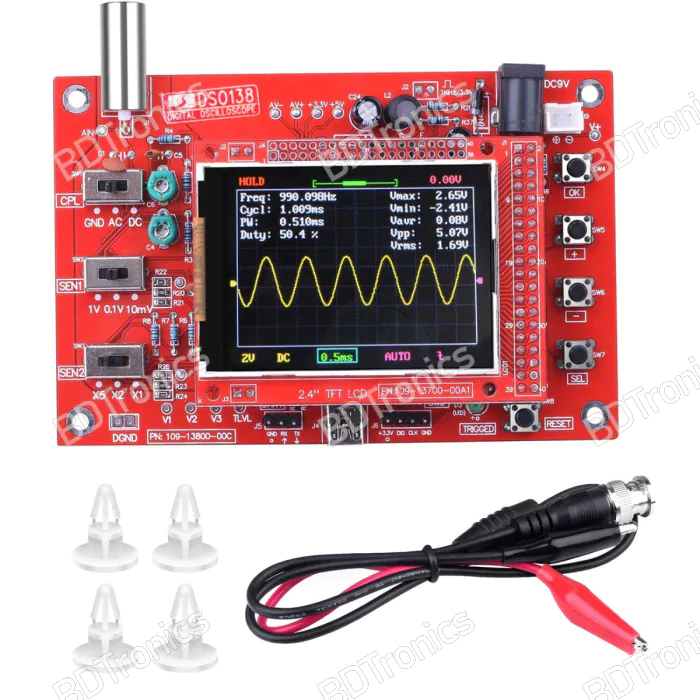 Oscilloscopio Digitale Completamente Assemblato Display LCD TFT Da 2.4 "con Clip Di Prova Per Sonda A Coccodrillo Per DSOO138 Scilloscopio - Foto 4
