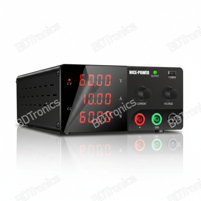Nice Power R-SPS6010 60V 10A 600W Adjustable DC Power Supply for EV Battery & BMS Testing Nice Power R-SPS6010 60V 10A 600W Adjustable DC Power Supply for EV Battery & BMS Testing