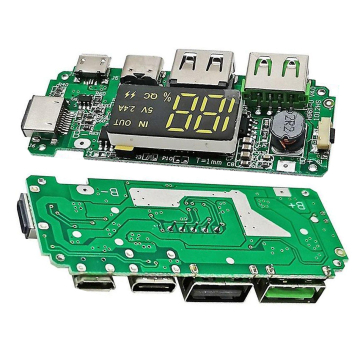 Dual USB Mobile Power Bank Circuit 5V 2.4A USB Type-C Quick Charging Board Module with Micro + Lightning Ports in BD, Bangladesh by BDTronics