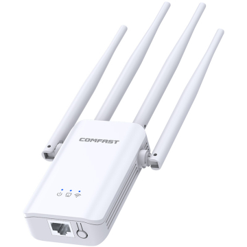 Comfast CF-WR304S V2 300Mbps 2.4GHz Wireless WiFi Repeater/ Range Extender/ Signal Amplifier for Router with 4 External Antenna