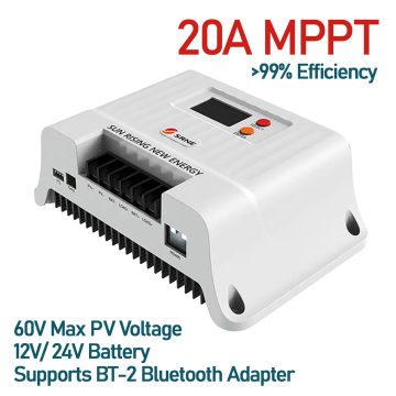 SRNE Shiner MPPT Solar Charge Controller 12V/24V 20A Max PV Input voltage 60V Lithium Battery in BD, Bangladesh by BDTronics
