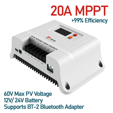 SRNE Shiner 20A MPPT Solar Charge Controller 12V/24V Max PV Input voltage 60V Lithium Battery in BD, Bangladesh by BDTronics