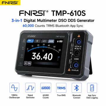FNIRSI TMP-610S Oscilloscope 60,000 Counts Digital Multimeter 3-in-1 Signal Generator Bluetooth App Support in BD, Bangladesh by BDTronics