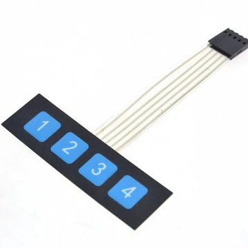 1x4 Numeric Keypad Switch 4 Keys Matrix Membrane Keyboard in BD, Bangladesh by BDTronics