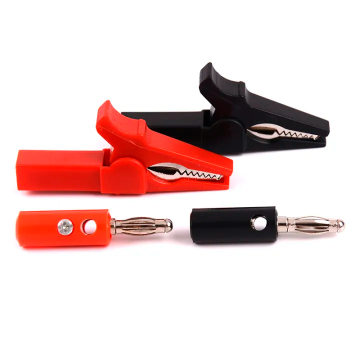 55mm Copper Insulated Crocodile Clip Red Black Banana Plug 4mm Compatible in BD, Bangladesh by BDTronics