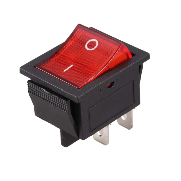 DPST ON/Off Rocker Switch 4 Pin with Red Light in BD, Bangladesh by BDTronics