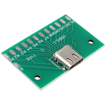USB Type C Female to Breadboard Adapter & PCB 2.54mm DIP 13P in BD, Bangladesh by BDTronics