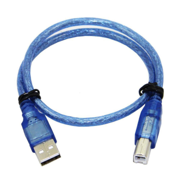 USB B Type Cable for Arduino 30cm Length (Blue Color) in BD, Bangladesh by BDTronics