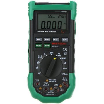 Mastech MS8229 Professional Digital Multimeter 5 in 1 (Light + Sound + Temperature + Humidity)