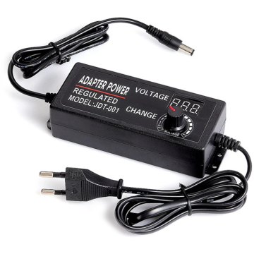 Adjustable 3-24V 5A DC Power Supply Adapter with Display
