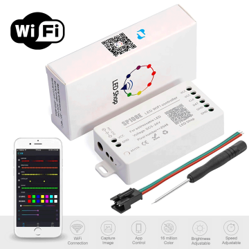 SP108E WiFi LED Controller for WS2812B WS2811 WS2815 WS2801 SK6812 WS2813 SK9822 APA102C support Android iOS  in BD, Bangladesh by BDTronics