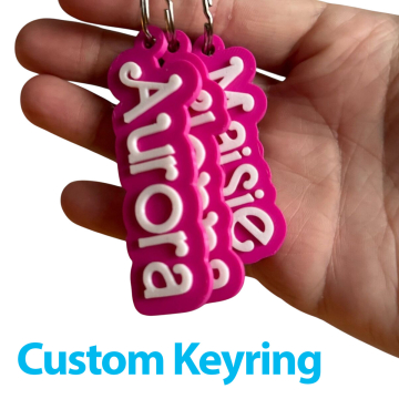 Custom Key Chain Key Ring with Text (3D Printed) in BD, Bangladesh by BDTronics