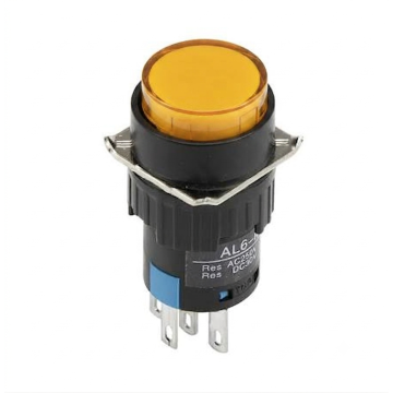 AL6 Push Button Switch 5-Pin Momentary (Yellow LED) in BD, Bangladesh by BDTronics