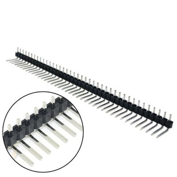 Male Pin Header Single Row 1x40 Pins 2.54mm Pitch Connector (L Shaped)  in BD, Bangladesh by BDTronics