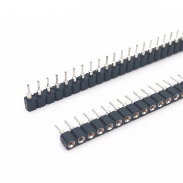 Round Female Pin Header Single Row 1x40 Pins 2.54mm Pitch Connector (Black) in BD, Bangladesh by BDTronics