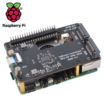 X1004 PCIe to Dual NVMe SSD Shield 2280 with Hailo AI NPM Support for Raspberry Pi 5 in BD, Bangladesh by BDTronics