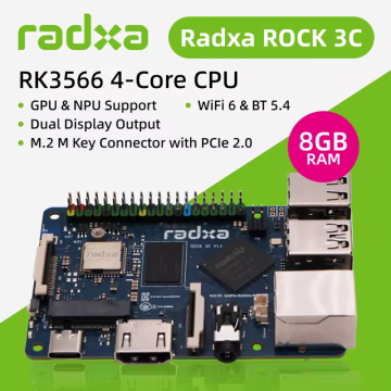 Radxa ROCK 3C (Quad Core) 8GB RK3566 Single Board Computer with GPU NPU HDMI 4K in BD, Bangladesh by BDTronics