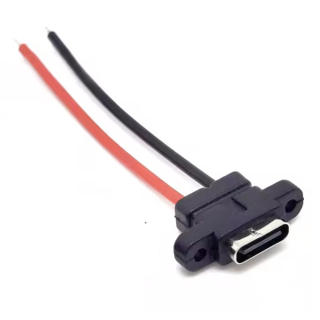 USB Type-C Female Socket Connector Charging Port Panel Mount with Wire in BD, Bangladesh by BDTronics