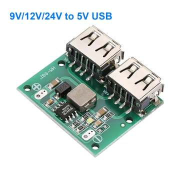 Dual USB 9V/12V/24V to 5V 3A DC-DC Car Charging Voltage Stabilizer Buck Module in BD, Bangladesh by BDTronics