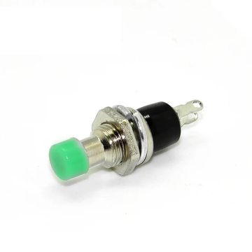 7mm Metal Push Button Threaded 2-Pin (Green) in BD, Bangladesh by BDTronics