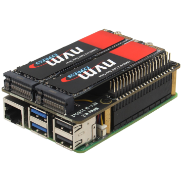 X1004 PCIe to Dual NVMe SSD Shield 2280 with Hailo AI NPM Support for Raspberry Pi 5 in BD, Bangladesh by BDTronics
