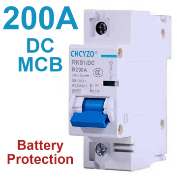 CHCYZO 200A DC Circuit Breaker MCB 1P for LiFePO4 Battery Protection On/Off 125VDC in BD, Bangladesh by BDTronics