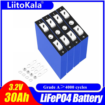 Liitokala New 30Ah LiFePO4 Lithium Iron Phosphate LFP 4000 Cycle Rechargeable Battery Cells 3.2v in BD, Bangladesh by BDTronics