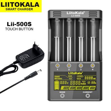 Liitokala Lii-500S Smart Battery Charger with Touch Screen with adapter