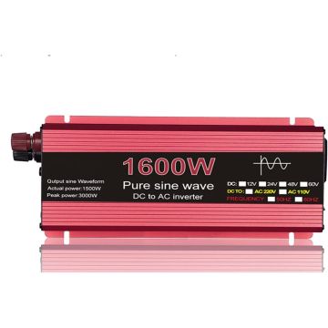 High Quality 1600W Pure Sine Wave Digital Solar Inverter Input 12V 24V 48V DC to Output 220V AC