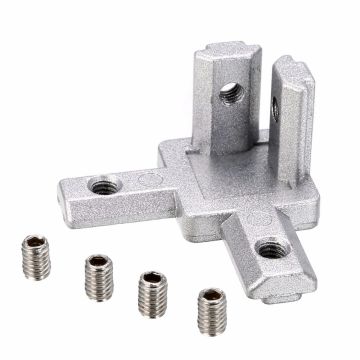 2020 Series 3 Way End Corner Bracket Connector with Screws for 6mm V Slot Aluminum Extrusion Profile 