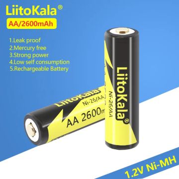 LiitoKala AA NiMh 1.2V 2600mAh Ni-26/AA Rechargeable Battery