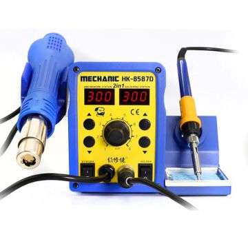 Mechanic HK-8587D 2 In 1 Hot Air Gun Soldering Desoldering Station SMD Rework Repair Tool