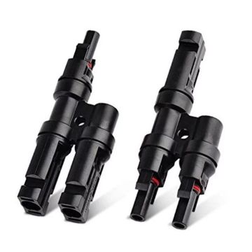 1 Pair 2-Way MC4 Male + Female M/F Connectors Set for PV Solar Panel Jack Cable Accessories