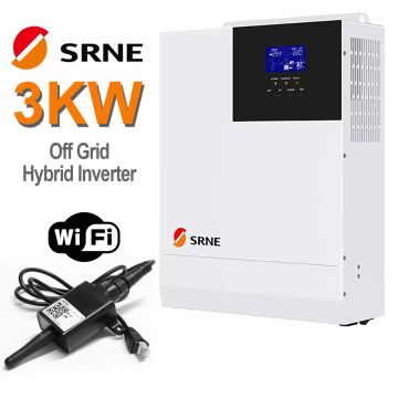 SRNE WiFi 24V 3KW Off Grid Hybrid Intelligent Pure Sine Wave Solar Inverter UPS MPPT Solar Charge Controller