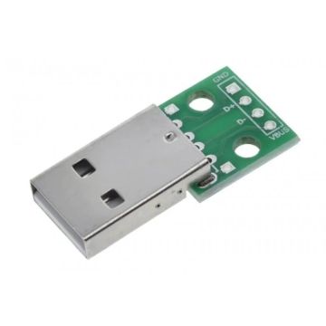 USB Type A Male to Breadboard & PCB 2.54mm DIP 4P