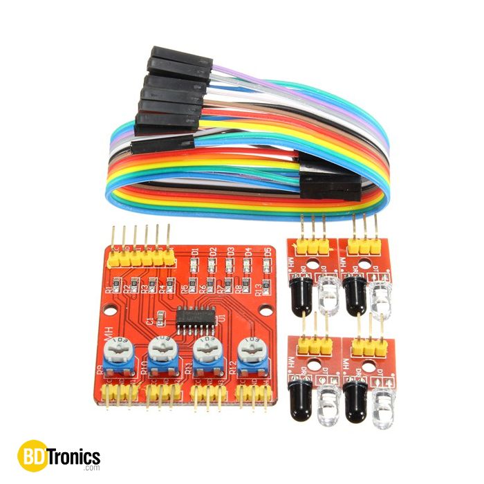 4 Channel Infrared Tracking Sensor Module IR Line Patrol For Arduino ...