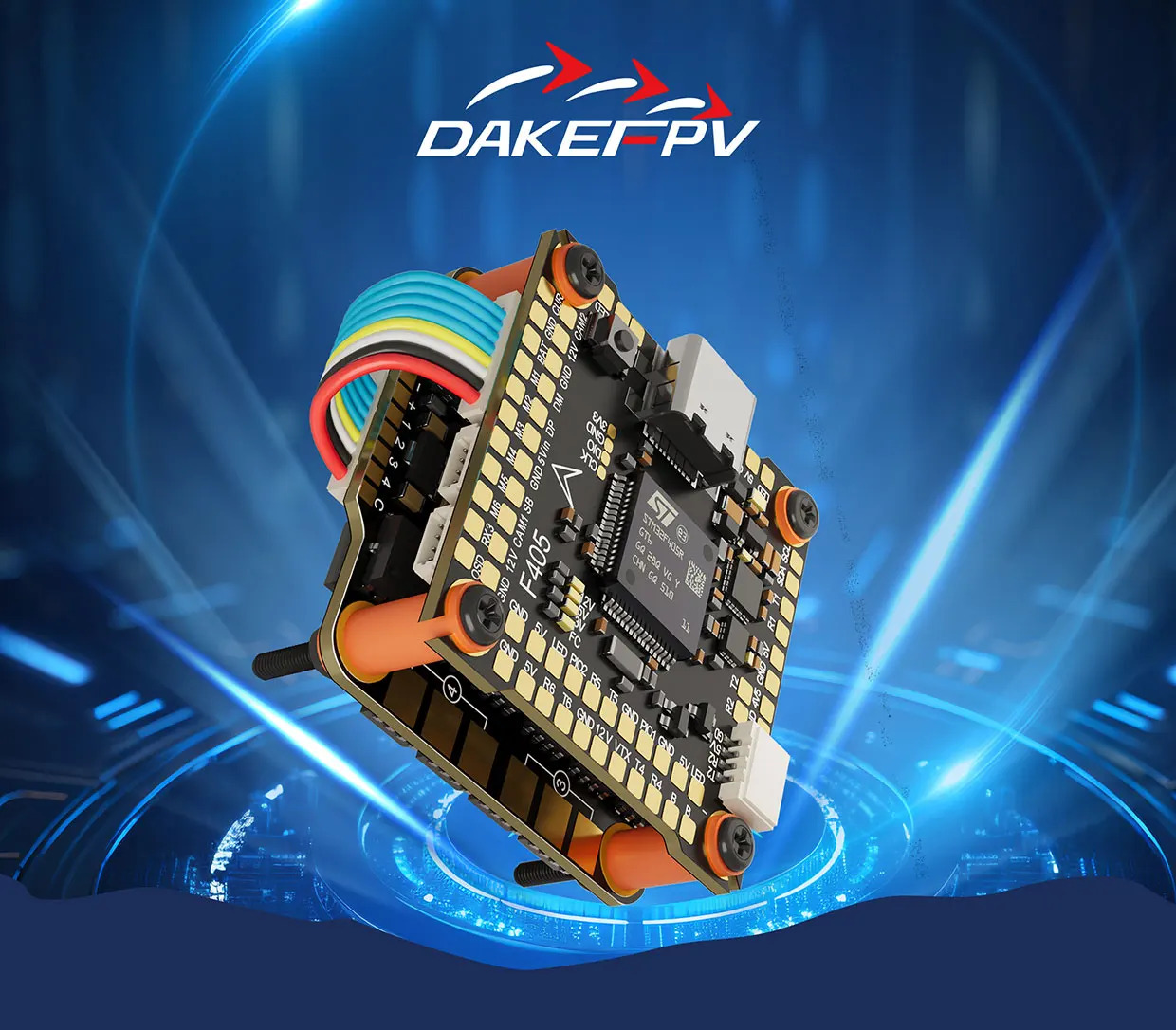 DAKEFPV F405 V3 Flight Control FC with 55A 6S ESC Stack for FPV Racing Drone Quadcopter